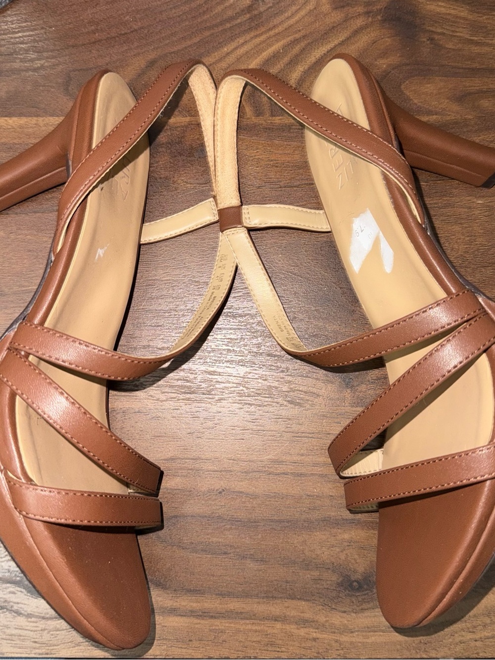 Naturalizer Tan Strappy Block Heel Sandals